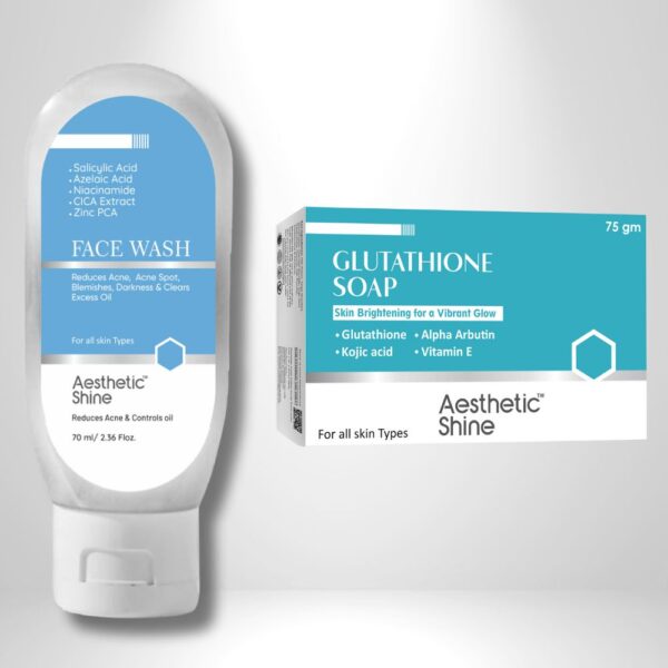 Acne Face Wash + Glutathione Soap Combo
